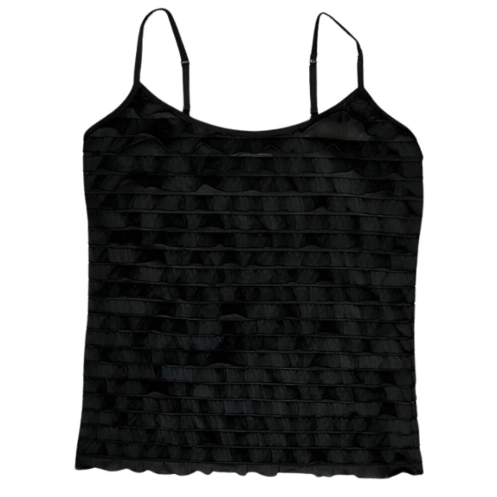 🖤 Energie Women's Black Ruffle Tank Top - Size XL 🖤